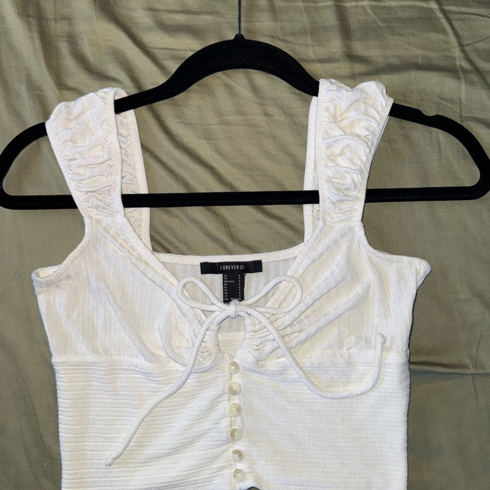 White Milk Maid Ruched Women's Top- Forever 21